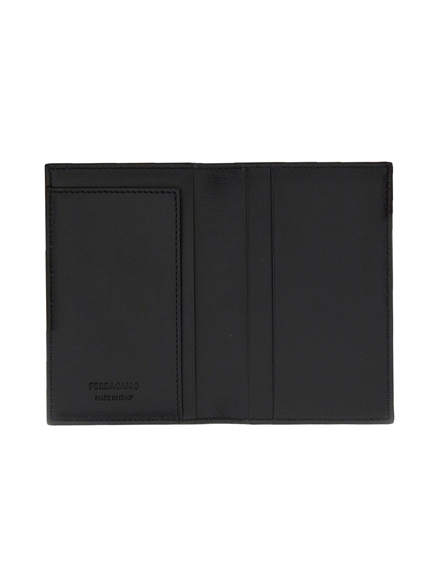 FERRAGAMO PORTA CARTE DI CREDITO IN PELLE CON LOGO