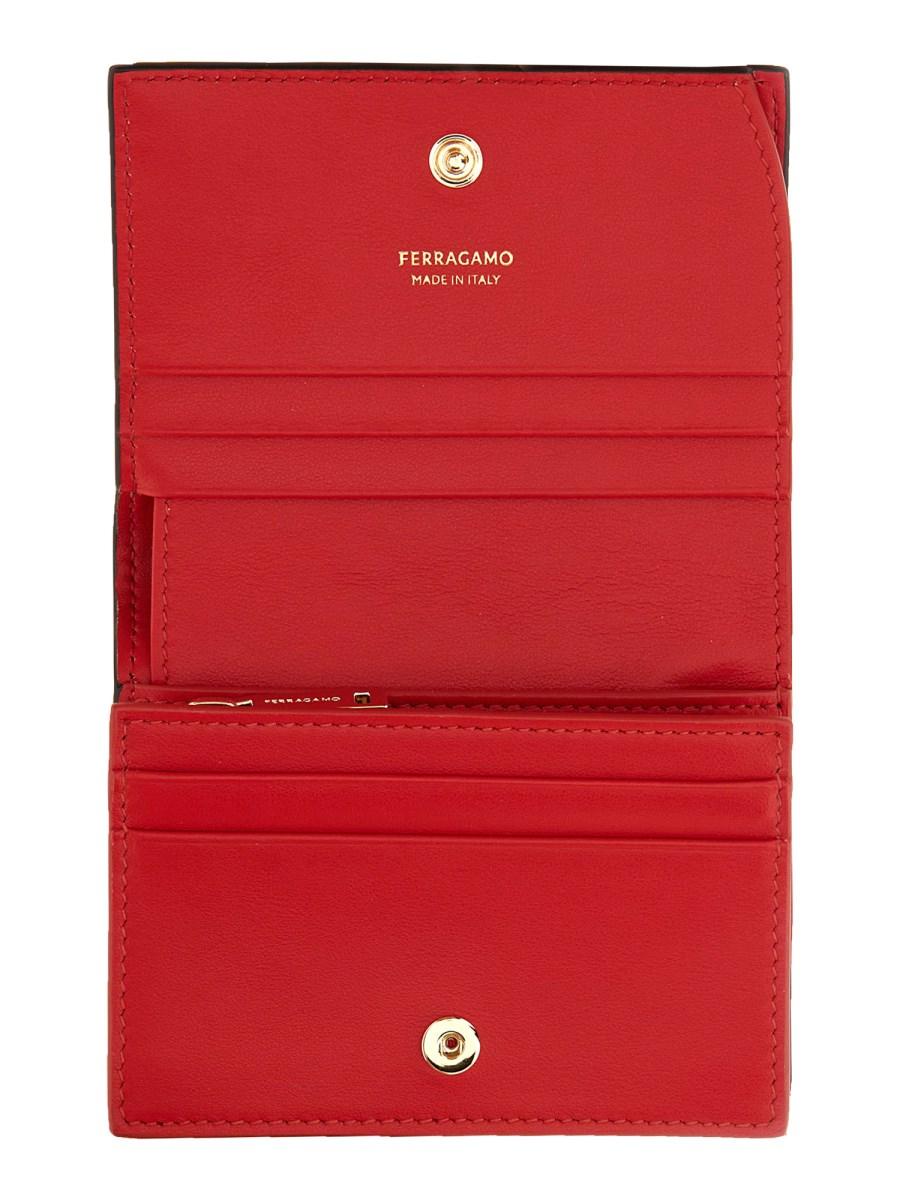 FERRAGAMO PORTAFOGLIO "GANCINI" IN PELLE