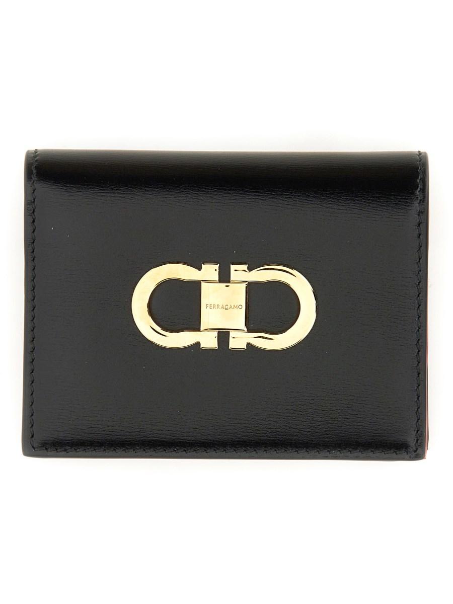 FERRAGAMO PORTAFOGLIO "GANCINI" IN PELLE