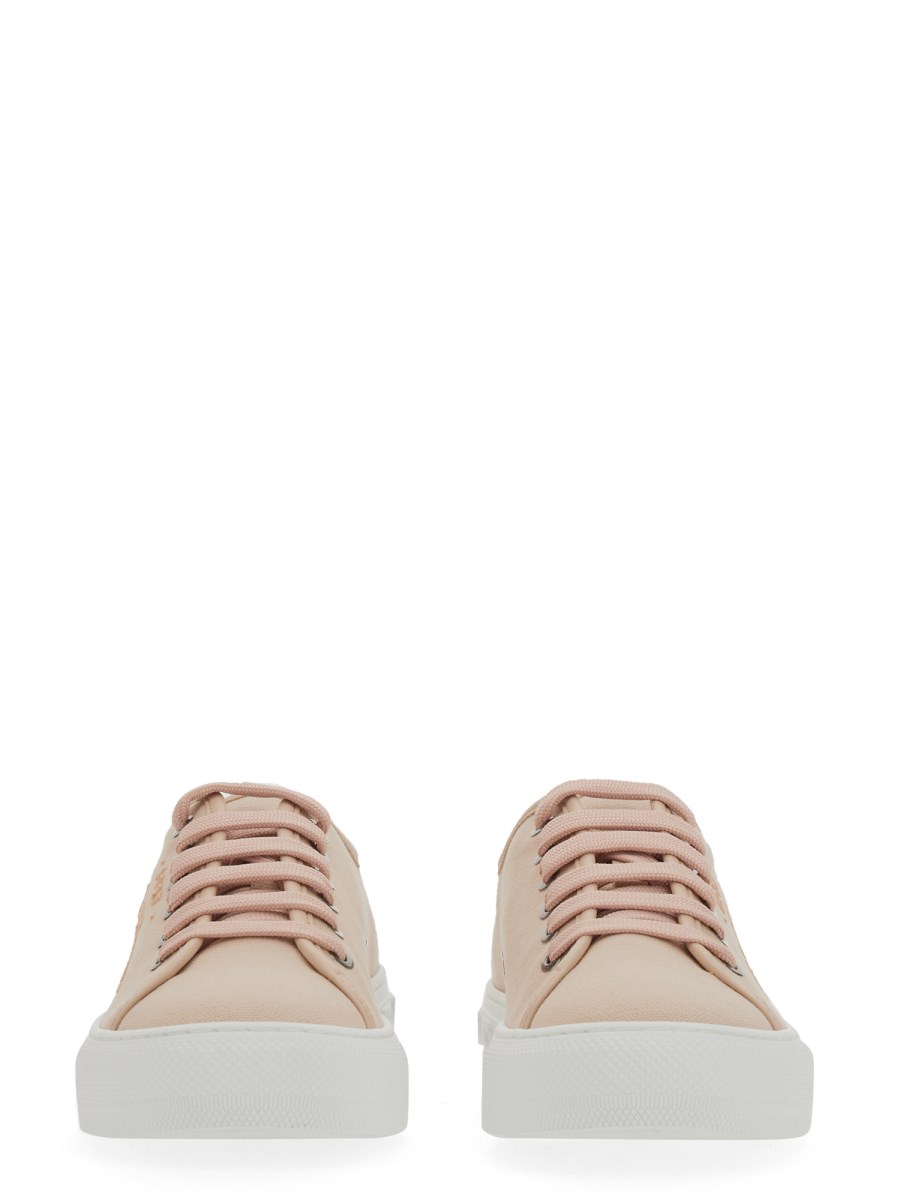 FERRAGAMO SNEAKER BASSA IN TELA DI COTONE CON LOGO