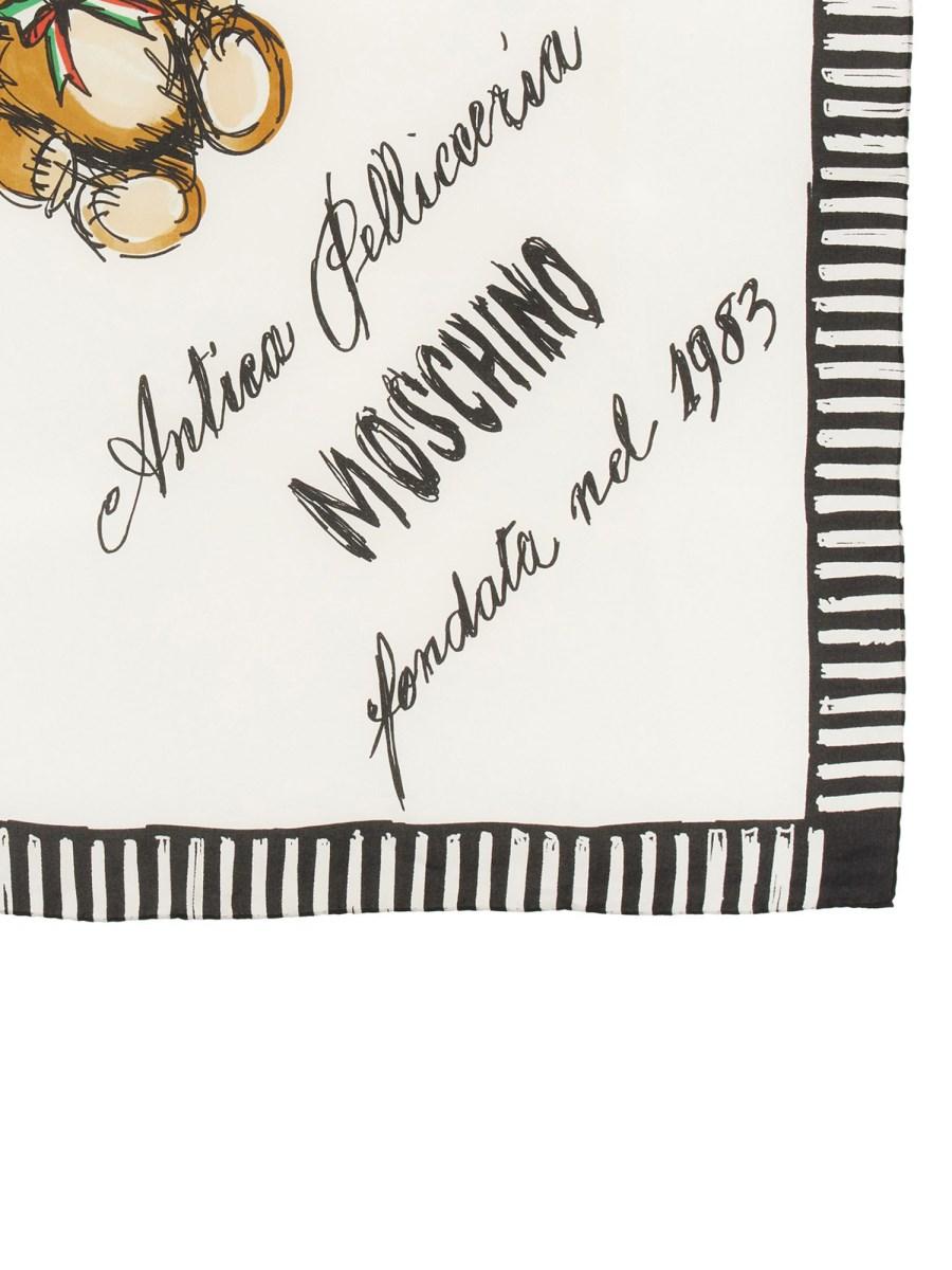 MOSCHINO FOULARD IN SETA CON STAMPA JEWELED TEDDY BEAR