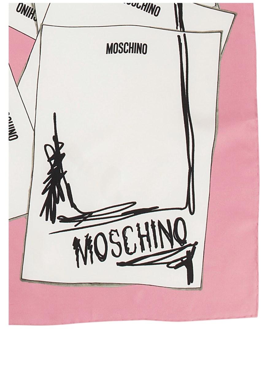 MOSCHINO FOULARD IN SETA CON STAMPA SARTORIAL TEDDY BEAR