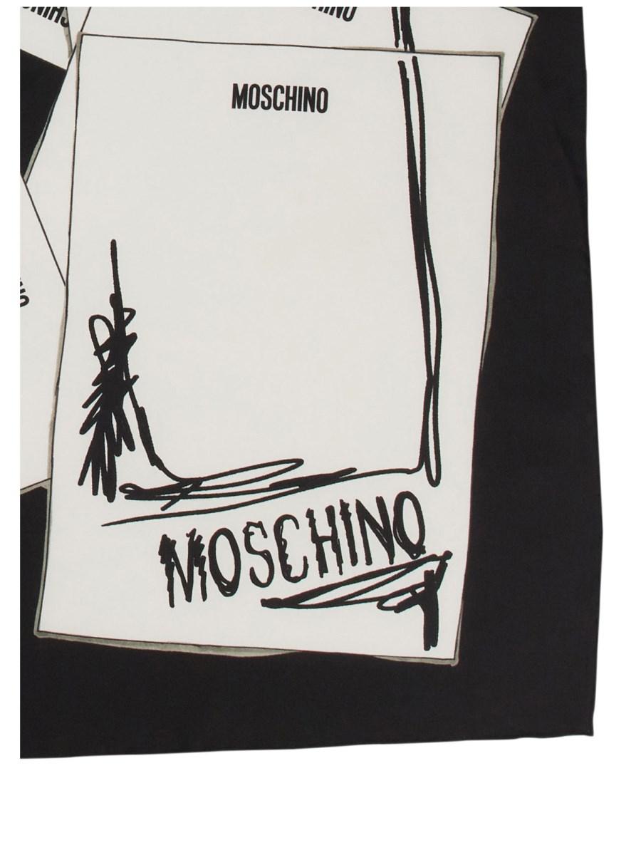 MOSCHINO FOULARD IN SETA CON STAMPA SARTORIAL TEDDY BEAR