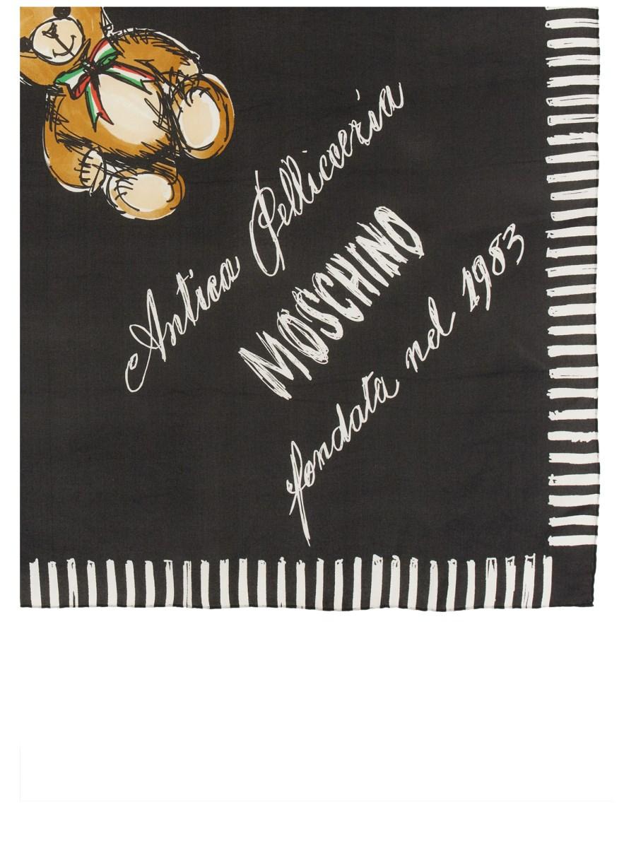 MOSCHINO FOULARD IN SETA CON STAMPA SARTORIAL TEDDY BEAR