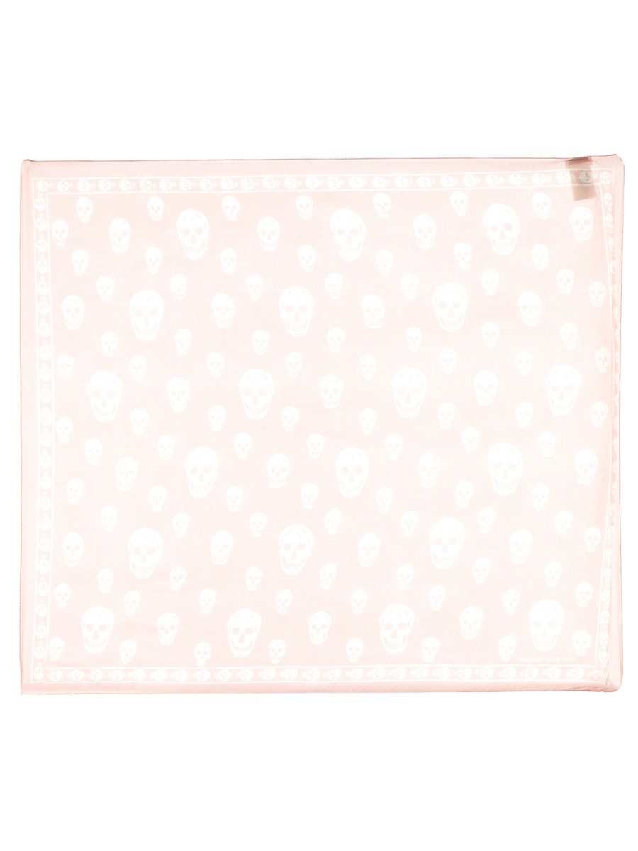 ALEXANDER McQUEEN FOULARD SKULL CLASSICO IN CHIFFON DI SETA