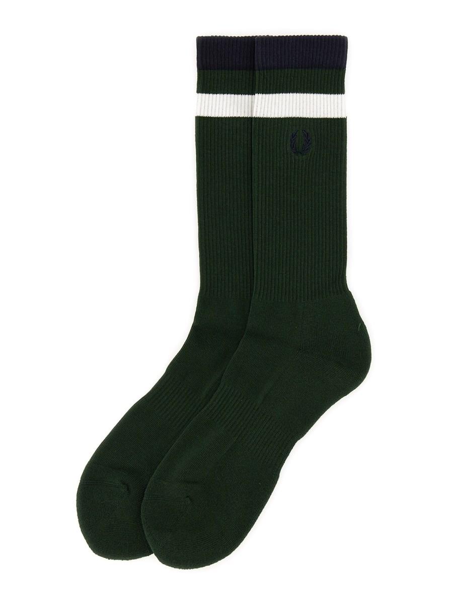 FRED PERRY CALZINO IN COTONE CON RICAMO LOGO