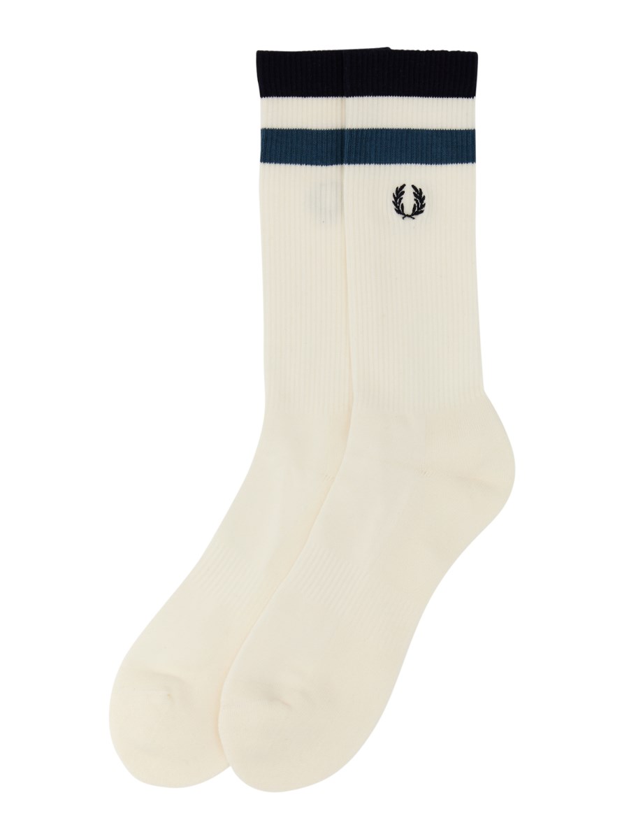 FRED PERRY CALZINO IN COTONE CON RICAMO LOGO