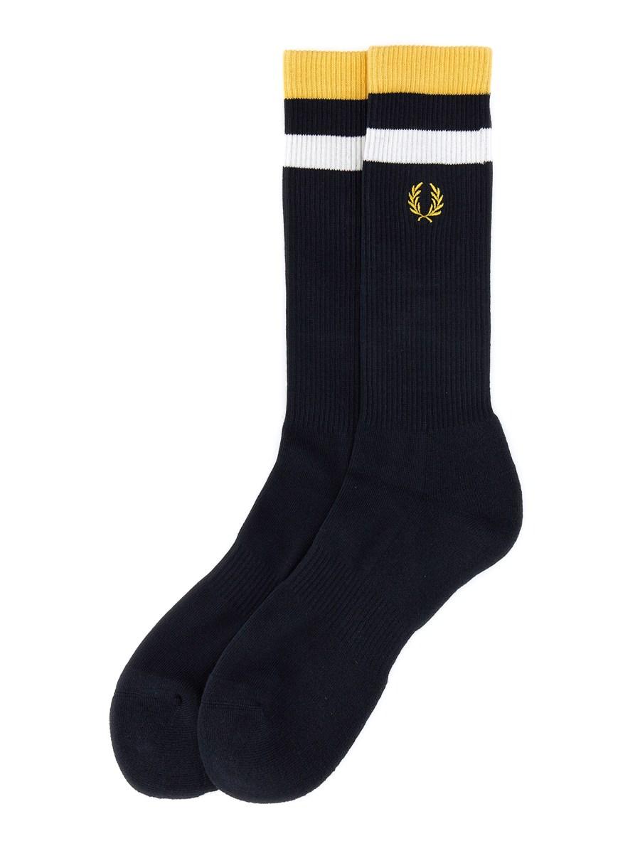 FRED PERRY CALZINO IN COTONE CON RICAMO LOGO