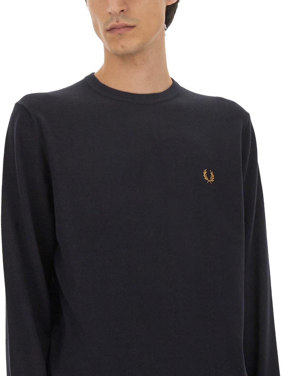 FRED PERRY MAGLIA IN LANA CON RICAMO LOGO