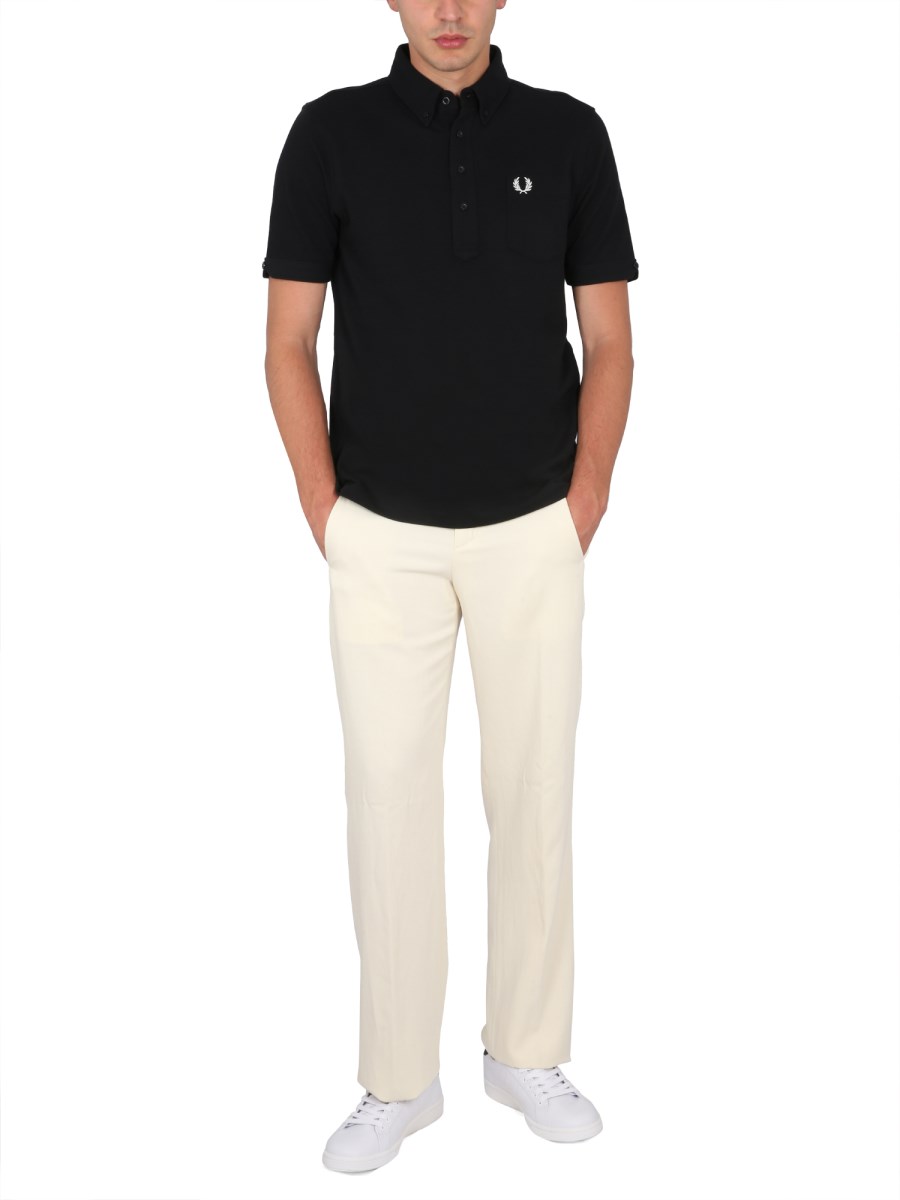 FRED PERRY POLO IN PIQUE DI COTONE CON RICAMO LOGO