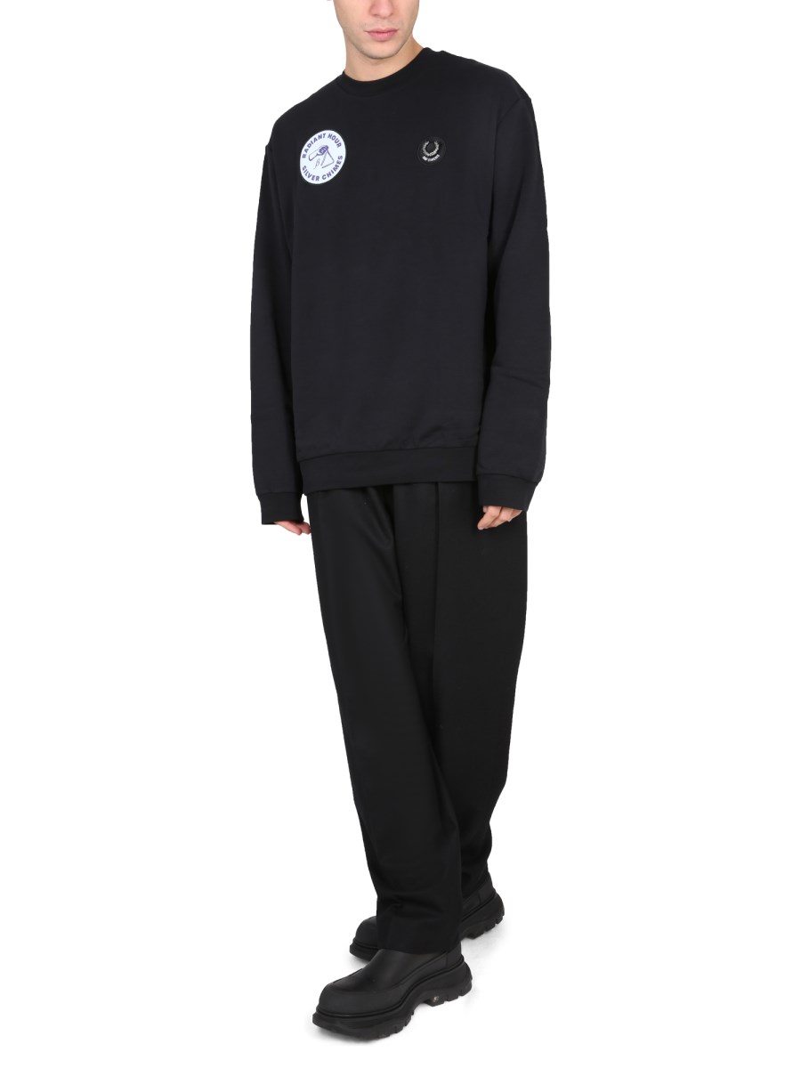 FRED PERRY X RAF SIMONS FELPA CON PATCH E LOGO