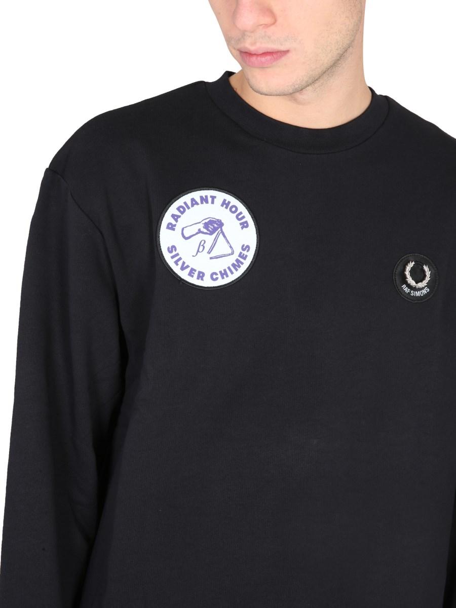 FRED PERRY X RAF SIMONS FELPA CON PATCH E LOGO