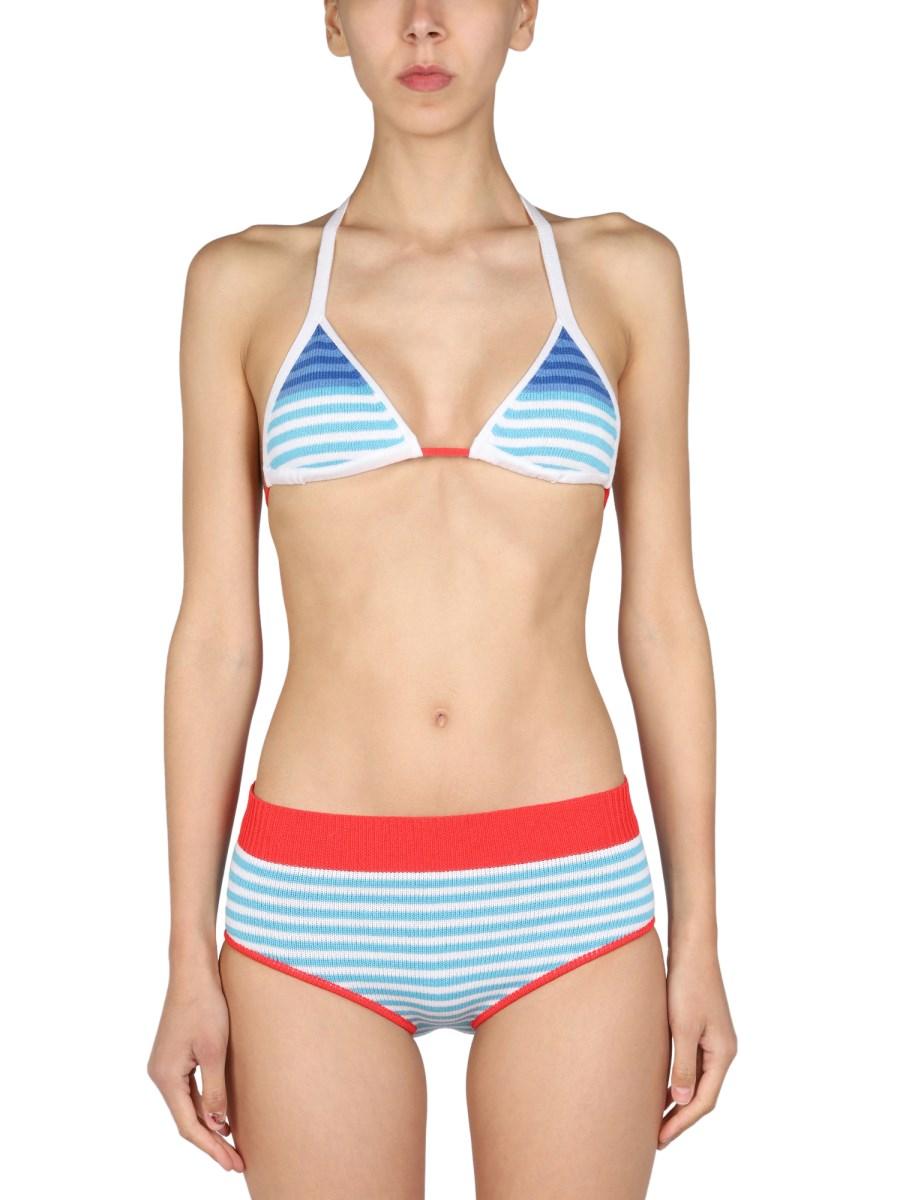 GALLO 1927 SLIP BIKINI IN MISTO COTONE A RIGHE