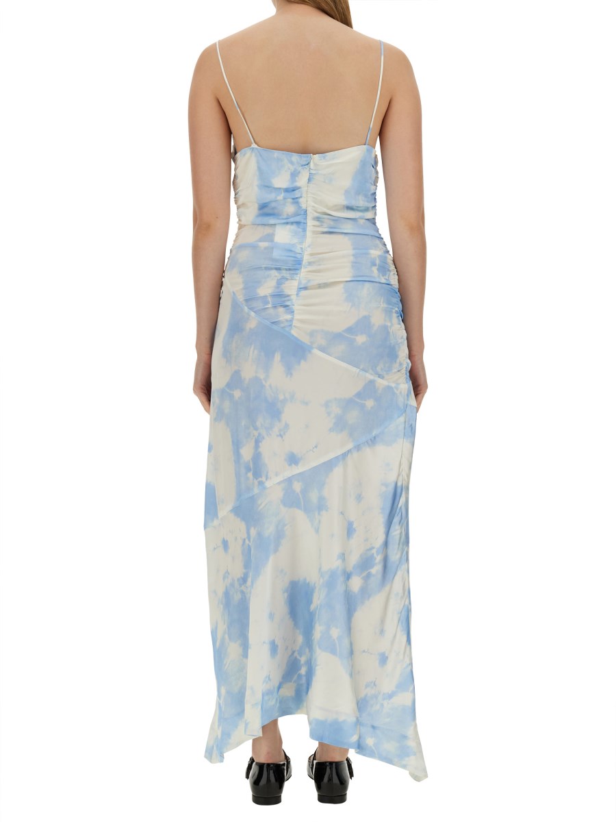 GANNI ABITO CON STAMPA IN SATIN