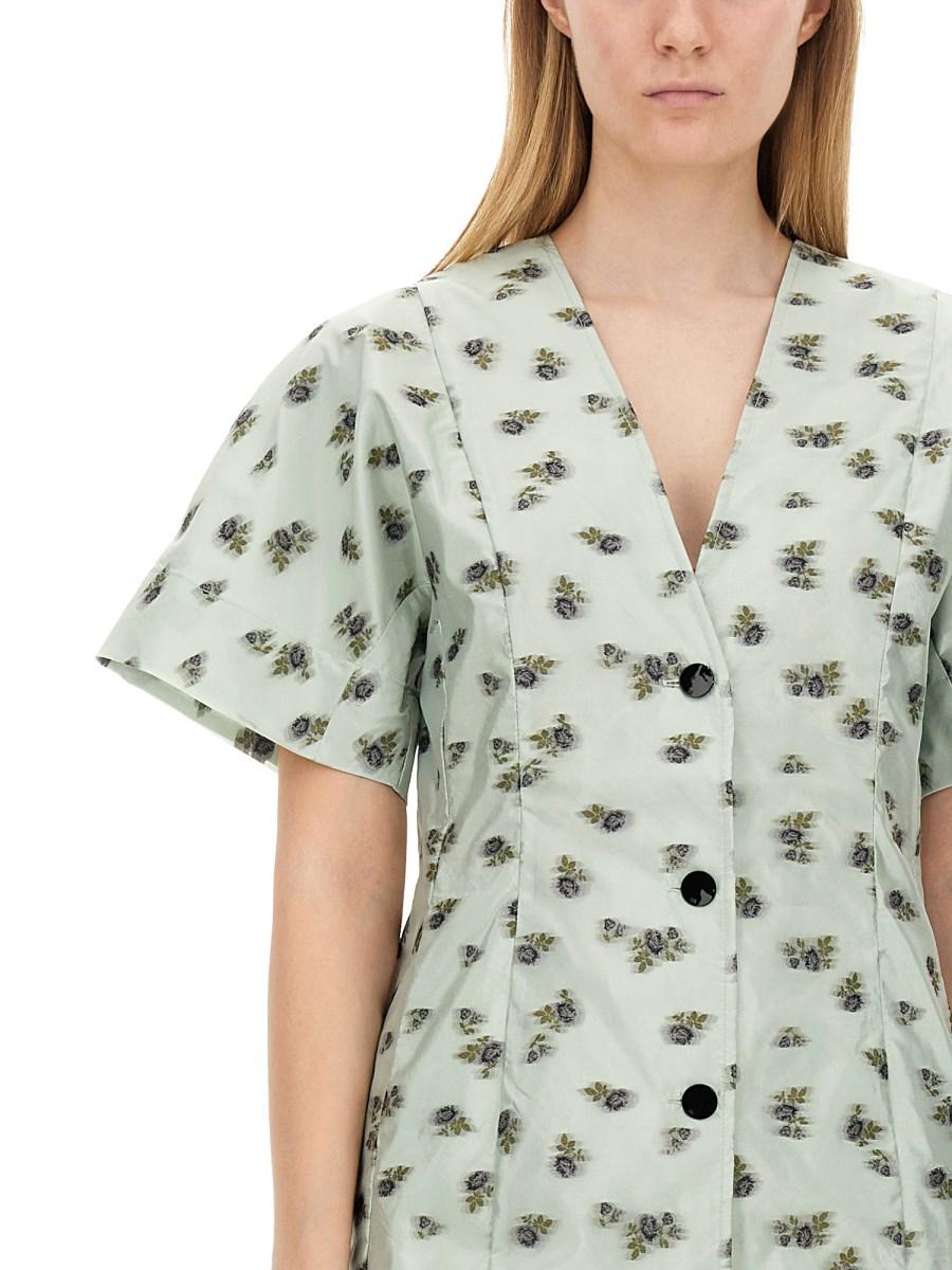GANNI ABITO MINI IN ORGANZA