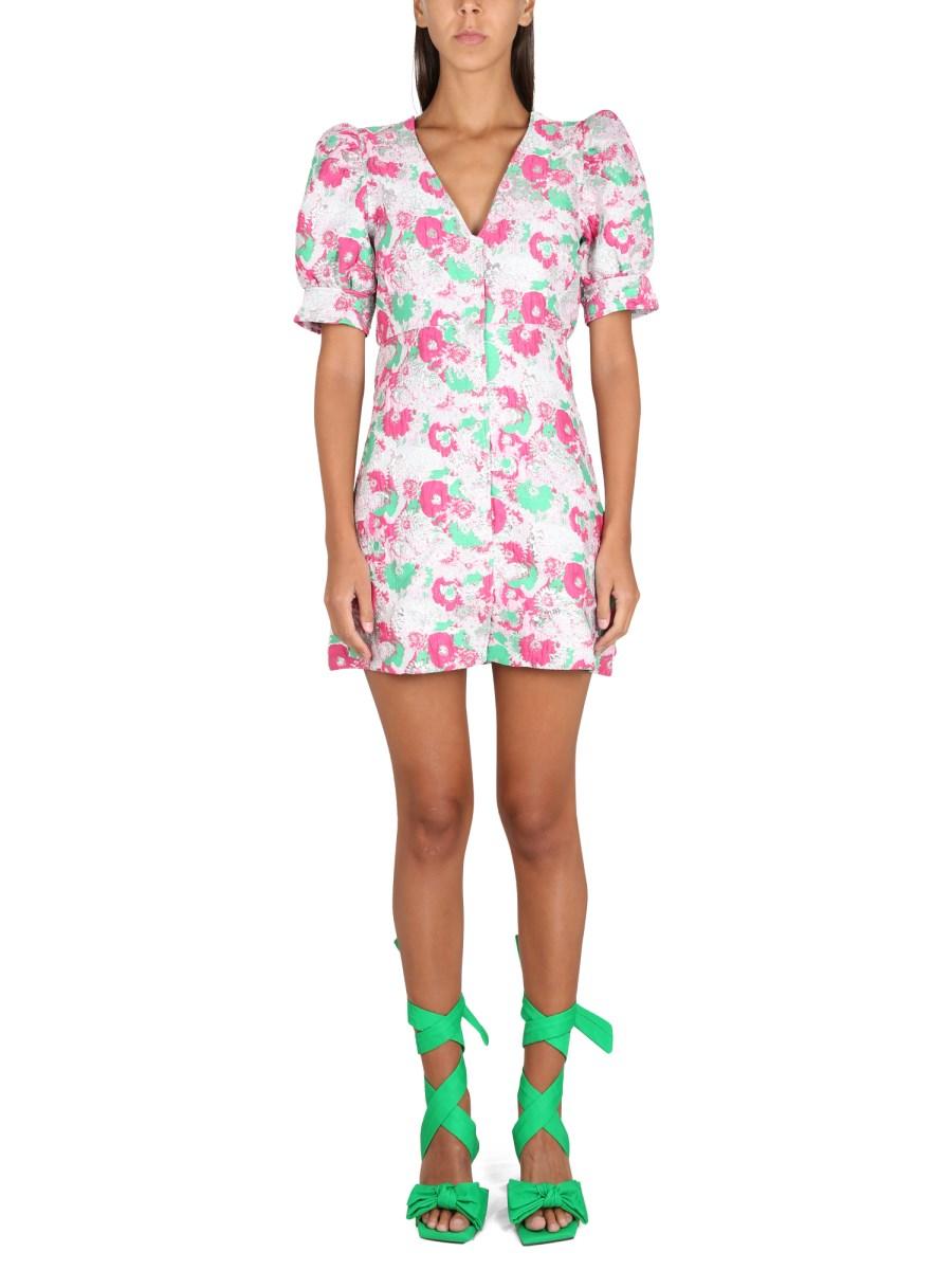 GANNI ABITO MINI JACQUARD 3D