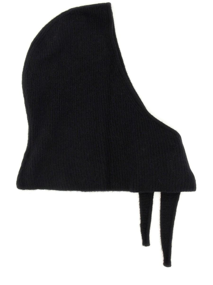 GANNI BALACLAVA IN LANA CON LOGO RICAMATO