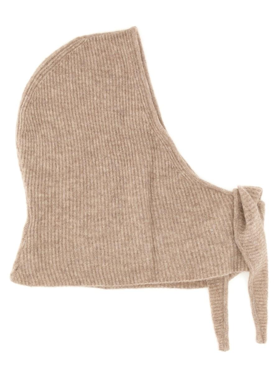 GANNI BALACLAVA IN LANA CON LOGO RICAMATO