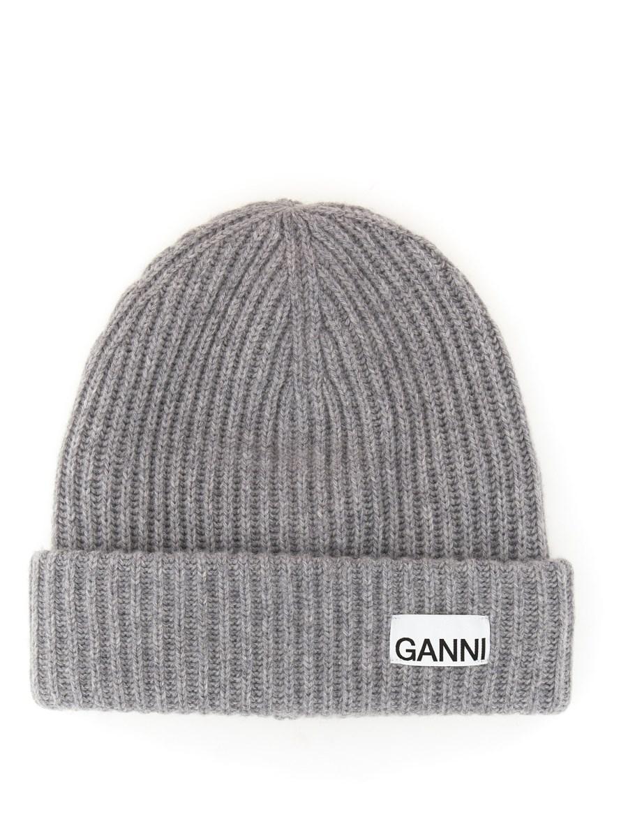 GANNI BERRETTO IN LANA CON LOGO