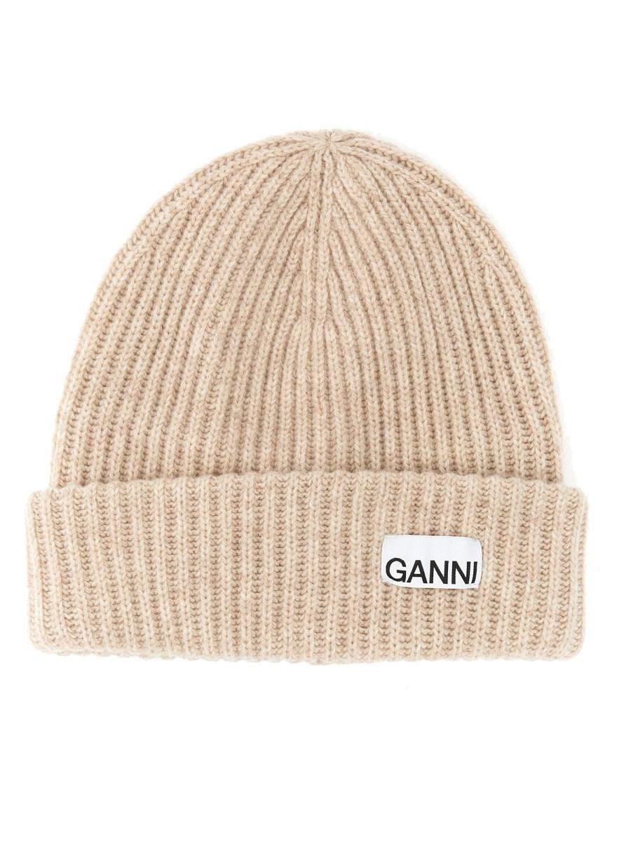 GANNI BERRETTO IN LANA CON LOGO