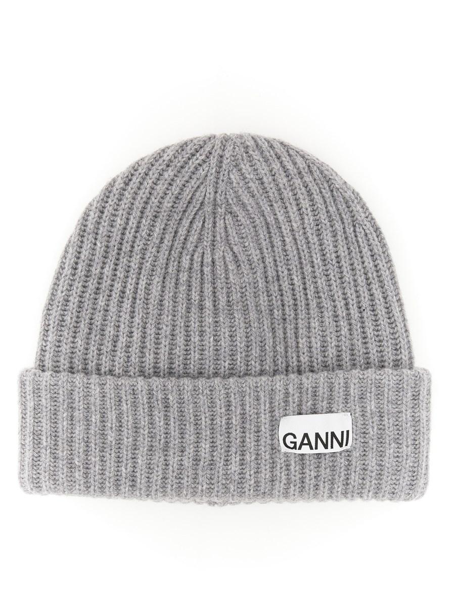 GANNI BERRETTO IN LANA CON LOGO