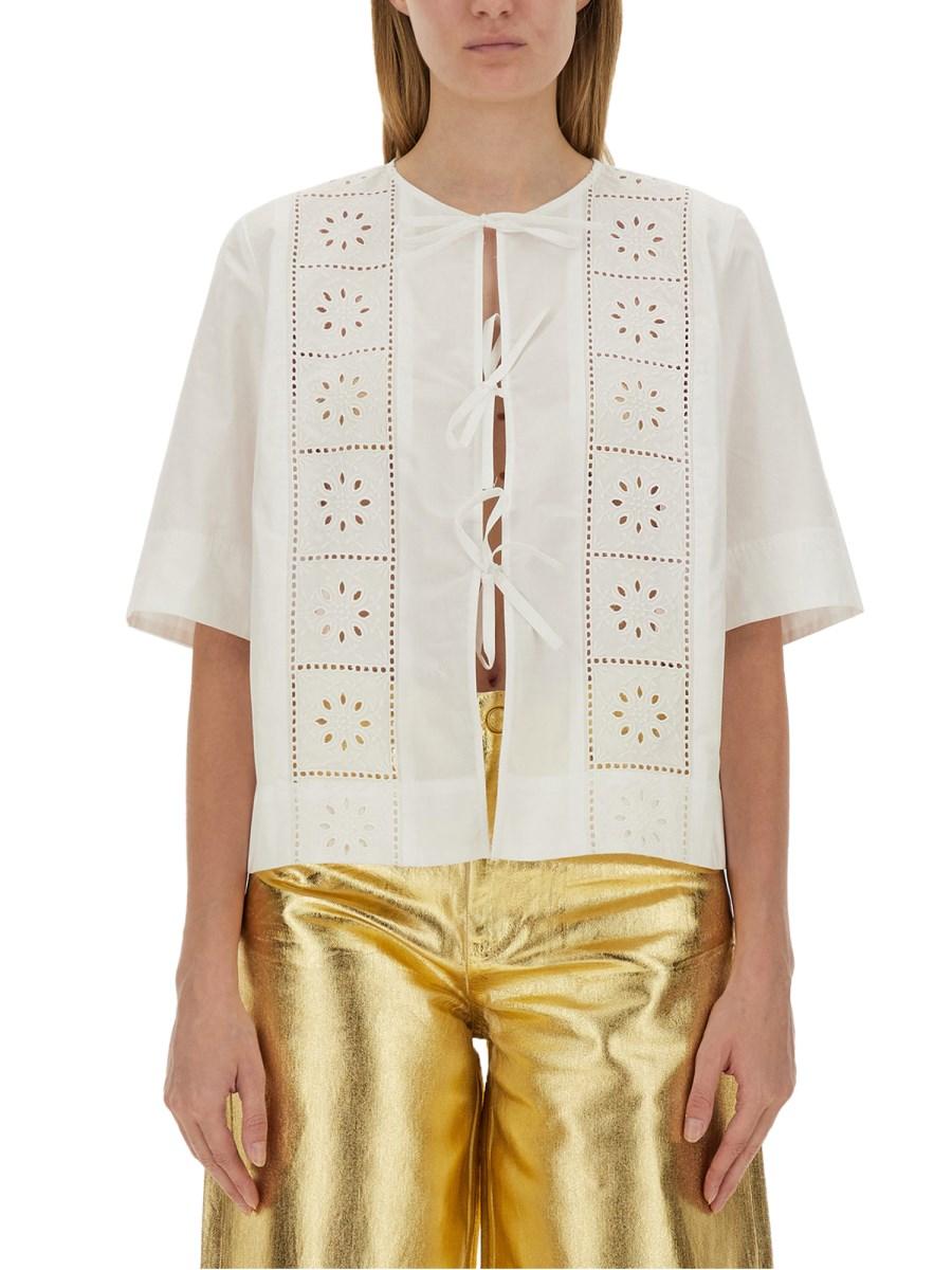 GANNI BLUSA IN PIZZO SANGALLO