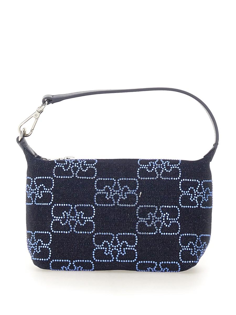GANNI BORSA "BUTTERFLY" SMALL IN DENIM SPARKLE