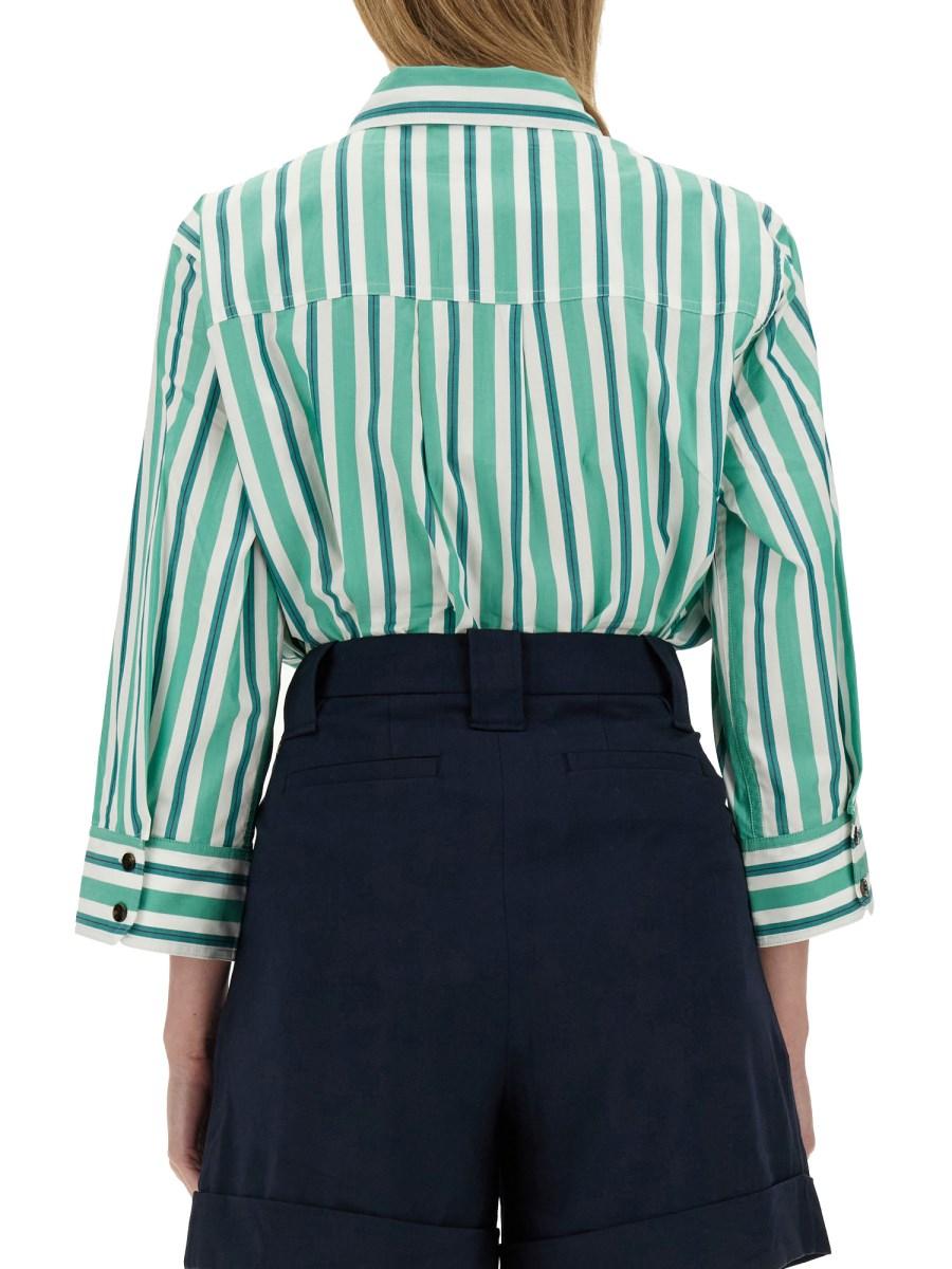 GANNI CAMICIA OVERSIZE FIT IN POPELINE DI COTONE