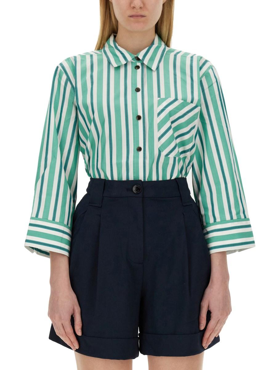 GANNI CAMICIA OVERSIZE FIT IN POPELINE DI COTONE