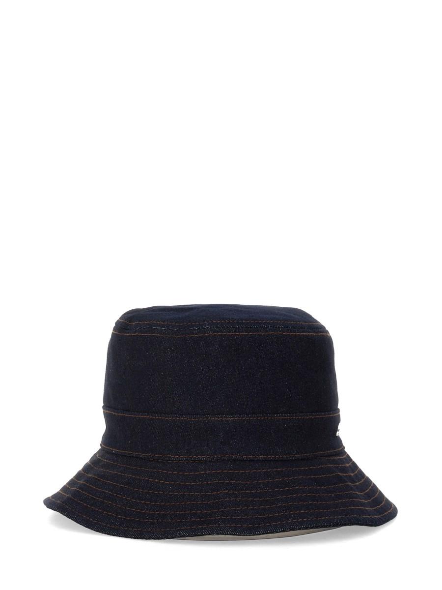 GANNI CAPPELLO BUCKET IN DENIM CON LOGO