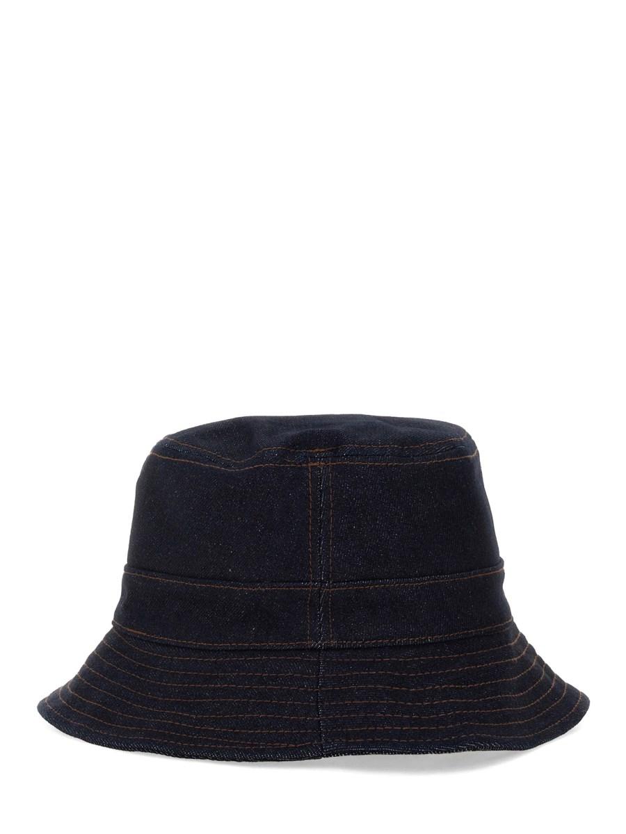 GANNI CAPPELLO BUCKET IN DENIM CON LOGO