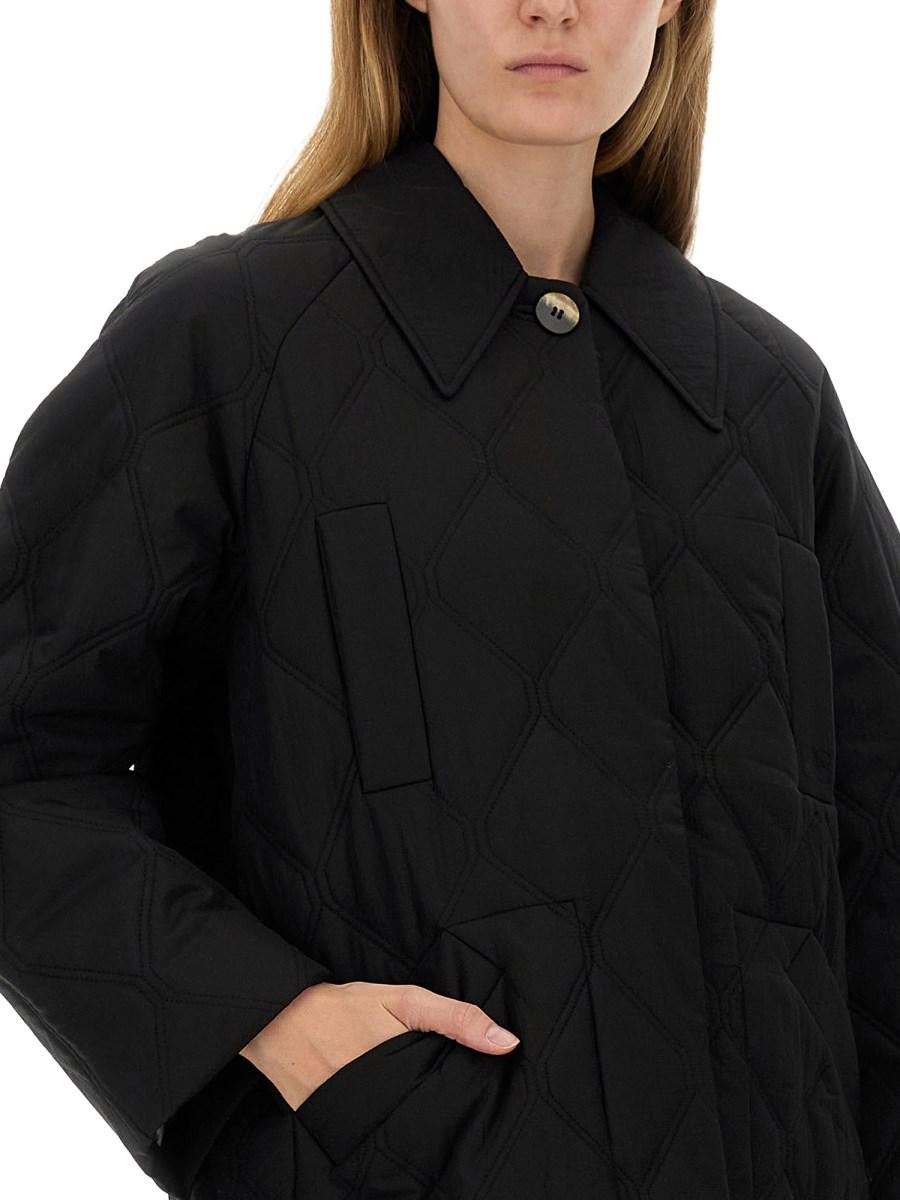 GANNI CAPPOTTO IN NYLON CON MANICA RAGLAN