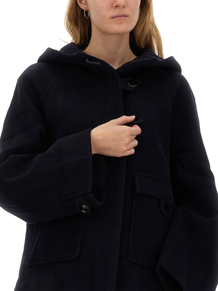 GANNI CAPPOTTO MIDI CON CAPPUCCIO