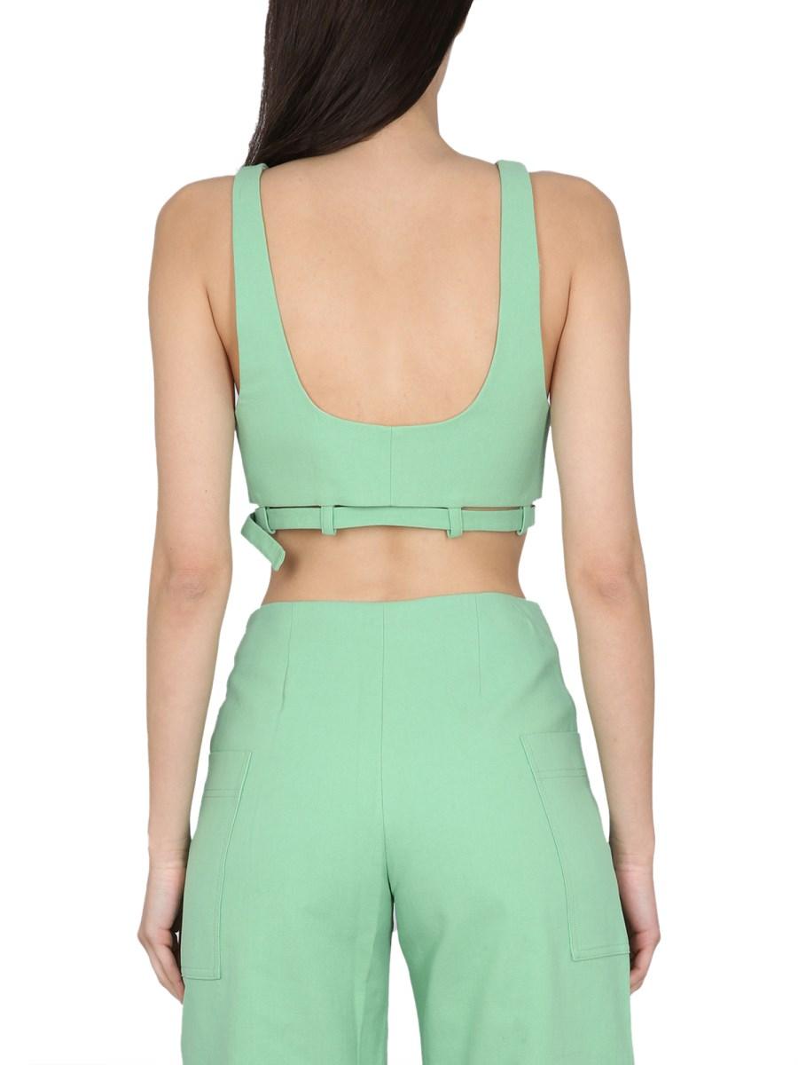 GANNI CROP TOP IN COTONE