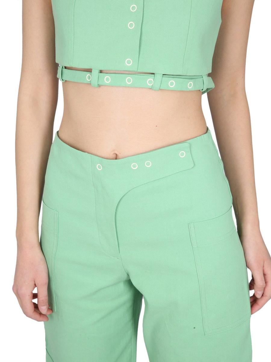 GANNI CROP TOP IN COTONE