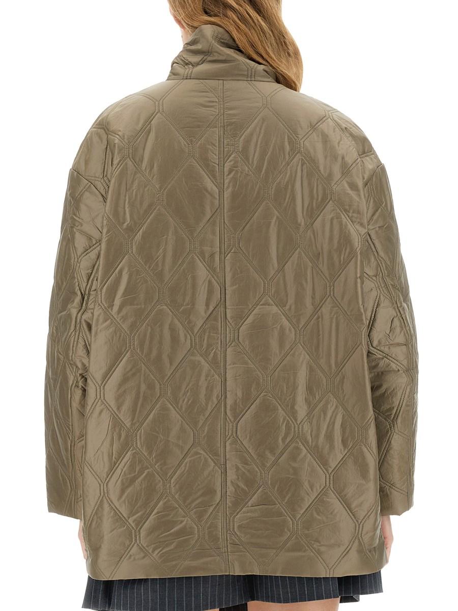 GANNI GIACCA TRAPUNTATA IN NYLON LUCIDO