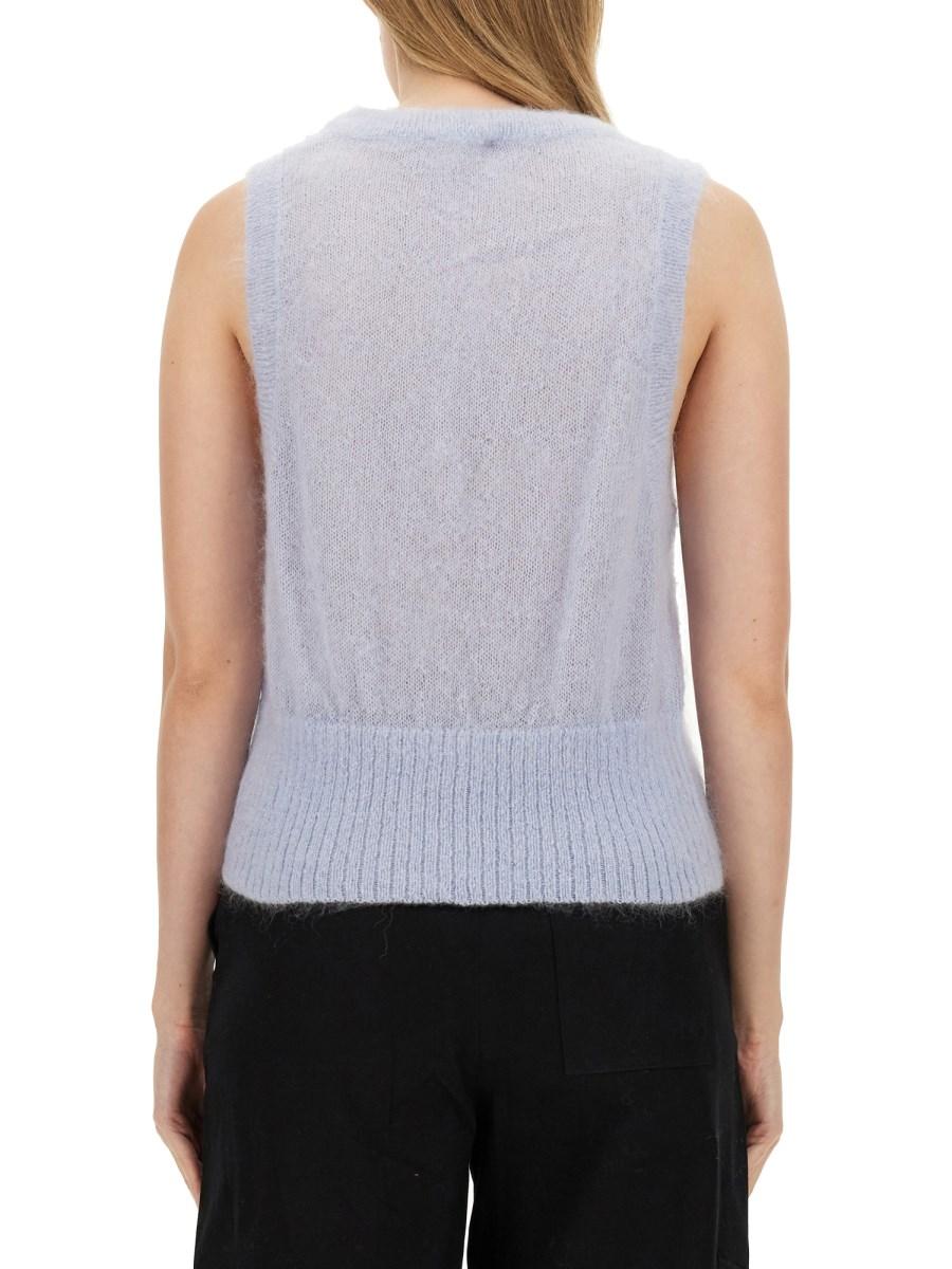 GANNI GILET CON FIOCCO IN MOHAIR