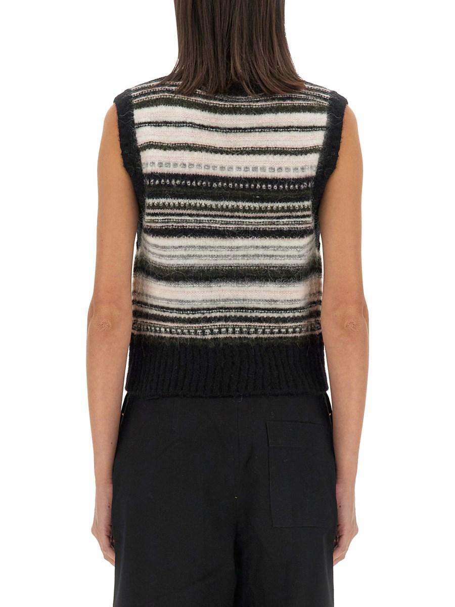 GANNI GILET IN LANA CON LOGO