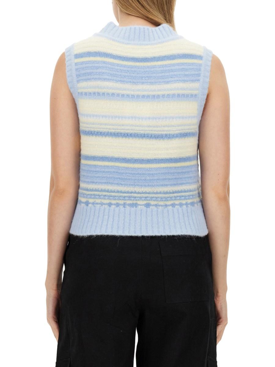 GANNI GILET IN LANA CON SCOLLO A V