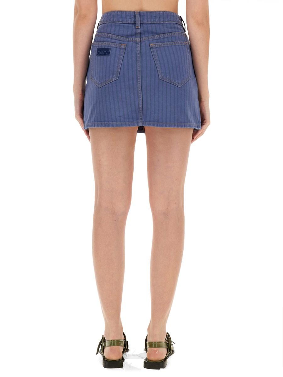 GANNI GONNA MINI IN DENIM