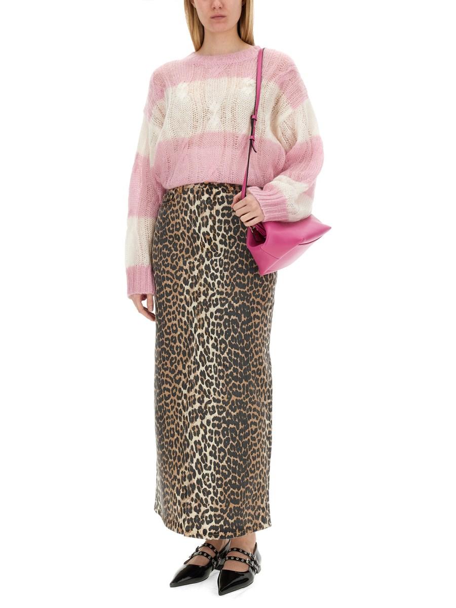 GANNI MAGLIA A TRECCE IN LANA MOHAIR