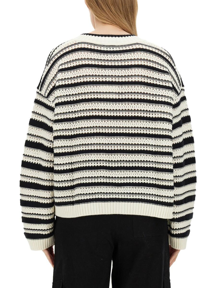 GANNI MAGLIA IN COTONE CON SCOLLO A V
