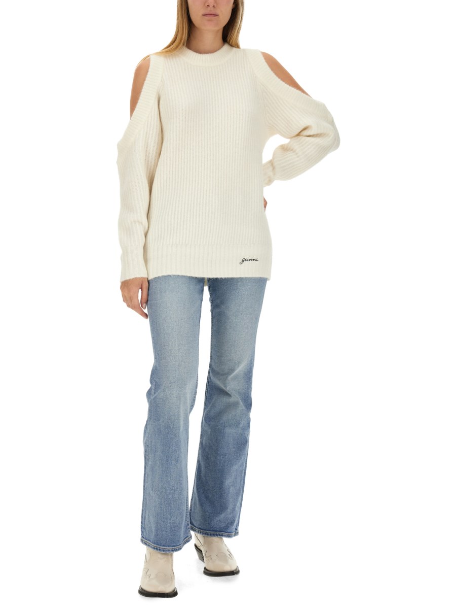GANNI MAGLIA IN LANA CON LOGO