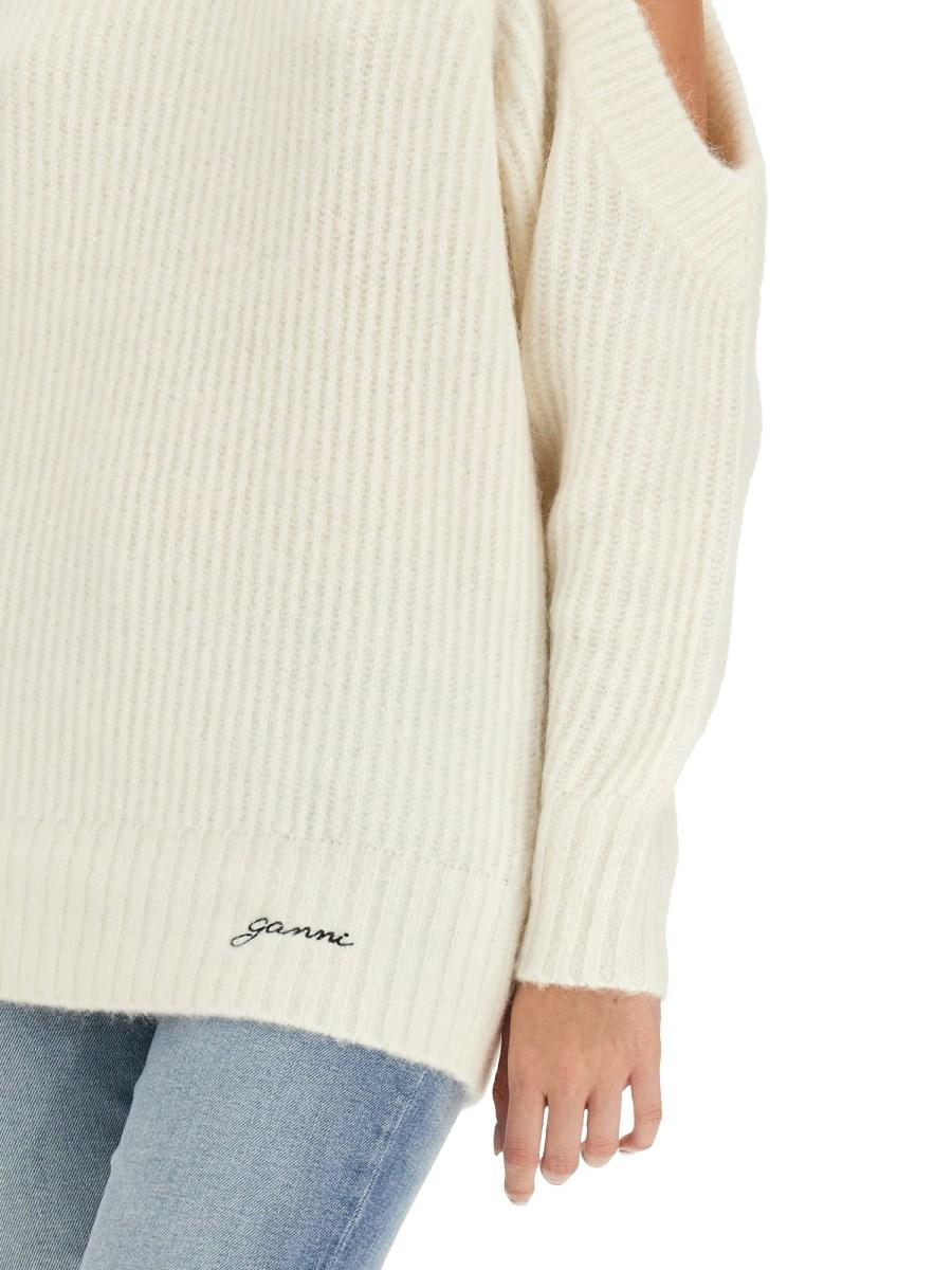 GANNI MAGLIA IN LANA CON LOGO