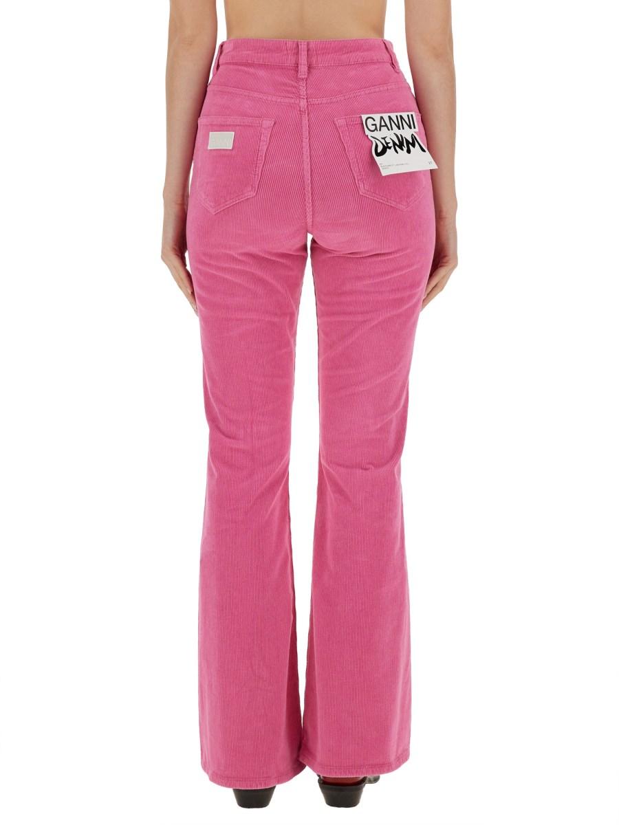 GANNI PANTALONE A COSTINE IN VELLUTO