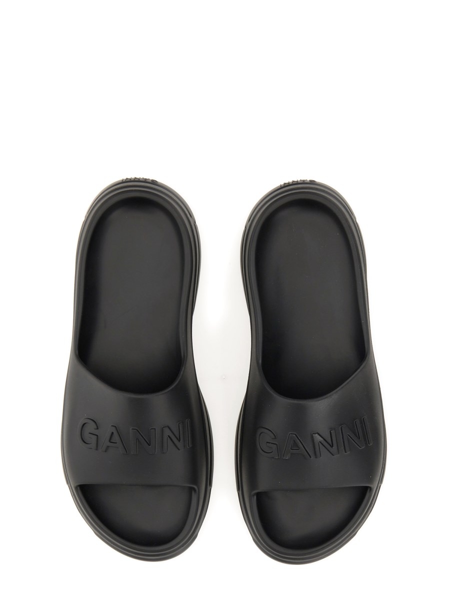GANNI SANDALO SLIDE IN GOMMA CON LOGO