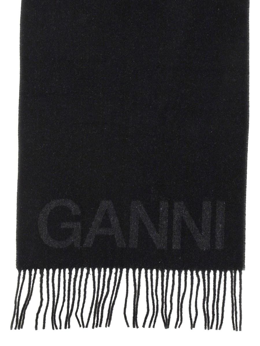 GANNI SCIARPA IN LANA CON LOGO