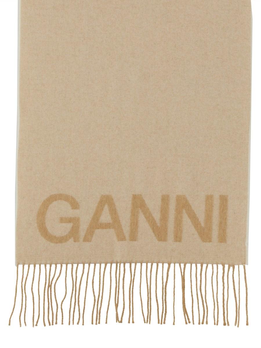 GANNI SCIARPA IN LANA CON LOGO