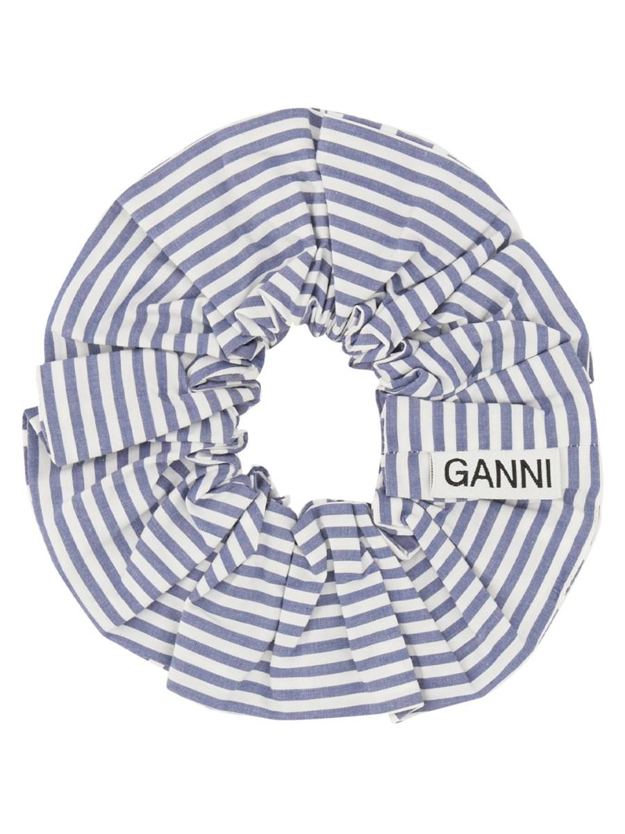 GANNI SCRUNCHIE IN COTONE CON MOTIVO RIGA