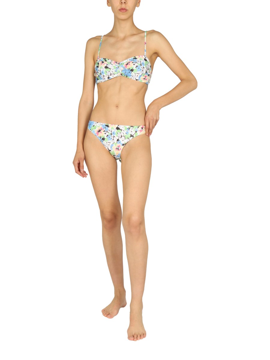 GANNI SLIP BIKINI IN NYLON CON MOTIVO FLOREALE